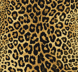 Leopard print. Vector seamless pattern. Animal skin background with black and brown spots on beige backdrop. Abstract exotic safari texture. Jaguar, leo, puma cheetah fur pattern. Repeat design