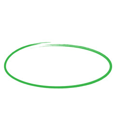 Hand-Drawn Green Oval Shape Frame