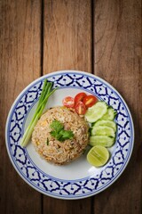 Fried Rice with pork and cucumber and lime	