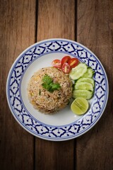 Fried Rice with  pork and cucumber and lime