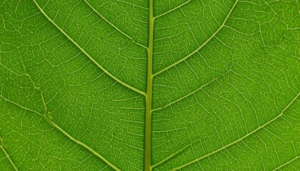 Obraz premium Close-up of a vibrant green leaf vein structure