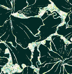 Animal skin tiger ,and cheetah,lepard in safari mood in the wave way seamless pattern in vector , Design for fashion ,fabric, web, wallpaper , wrapping ,