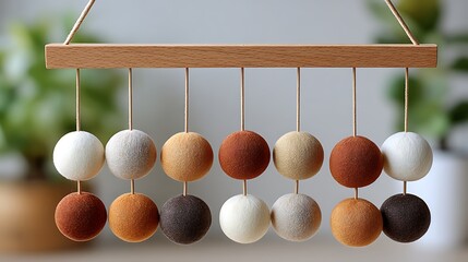 Earthy Toned Baby Mobile Decor for Crib in Soft Natural Colors