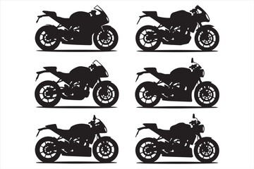 Obraz premium Motorcycle Silhouette Bundle Vector Illustration