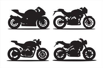 Obraz premium Motorcycle Silhouette Bundle Vector Illustration