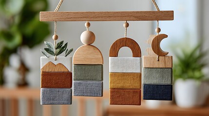 Minimalist Earthy Toned Baby Mobile Design for Crib Decor and Nursery