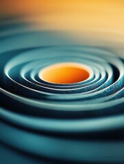 Abstract Circular Ripples with Orange Center