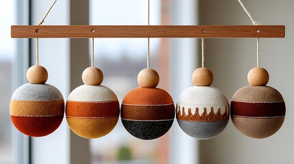 Minimalist Earthy Toned Baby Mobile Design for Modern Nursery Spaces