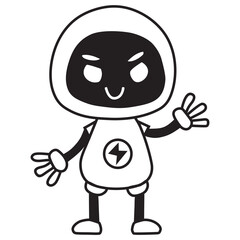 friendly robot mascot vector design