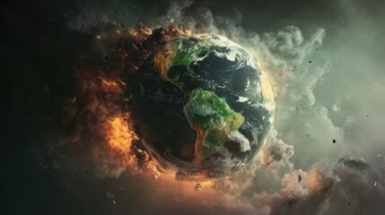 Climate change background with Earth concept, perfect for awareness campaigns, documentaries, and serious visuals