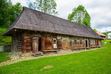 Ancient abandoned village wooden house