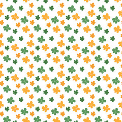 Seamless pattern with abstract flowers perfect for Saint Patrick Day. green and yellow flowers