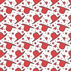 Simple and cheerful western Red hat seamless pattern. Doodle hat endless texture