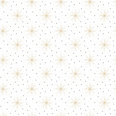 Seamless winter pattern with golden snowflakes, perfect for holiday design or wrapping paper