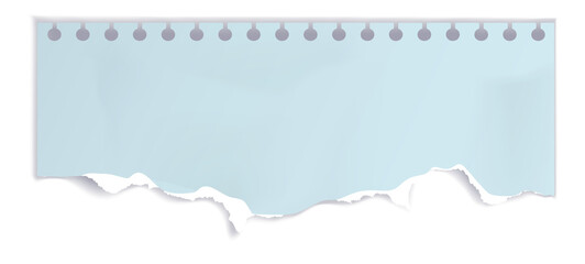 White grid notepaper journal sticker. A blank sheet of checkered paper. Real notepad with grid line isolated