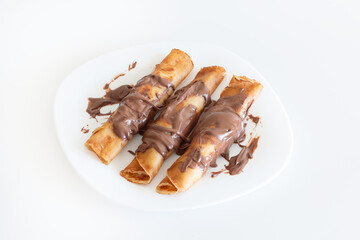 Rolled Pancakes with Chocolate