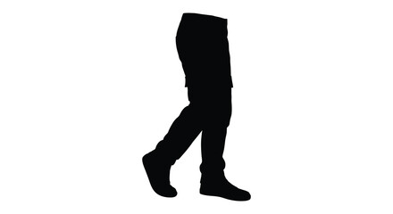 Silhouette of a person walking showcasing legs and footwear