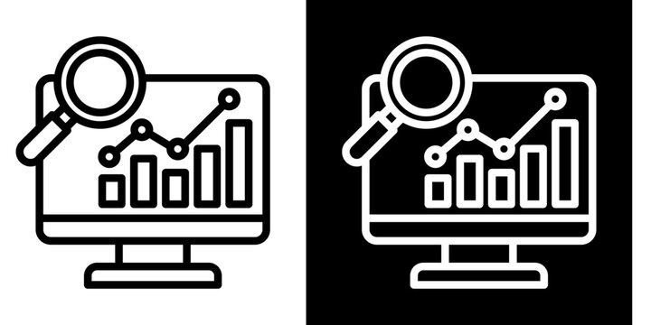 Data Analytics  Icon Set White Style Collection
