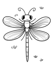 A dragonfly coloring page