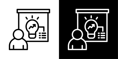 Startup Pitch icon of a flat style vector