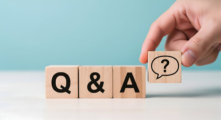 Questions and answers concept with speech bubble block for business solutions