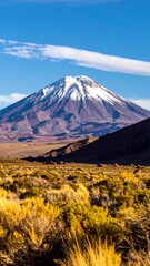 Snowy Andean volcano