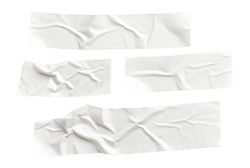 Obraz premium Realistic wrinkled white adhesive tape strips.