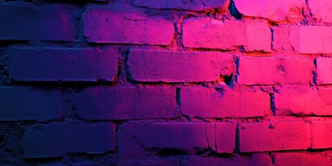 Brick Wall with Purple and Pink Neon Light