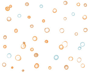 Colorful Hand-Drawn Soap Bubble Background with Soft Watercolor Pastel Style