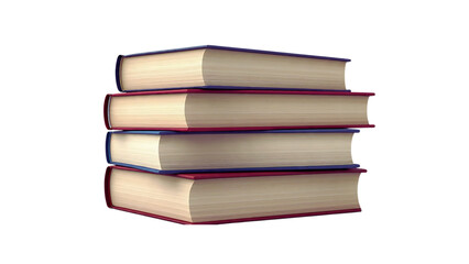 Stack of books isolated on white background