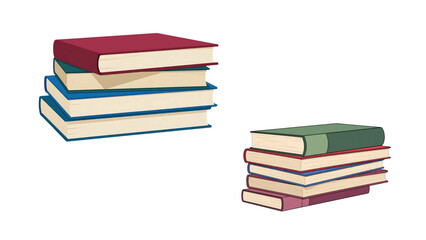 Stack of books on transparent background, vector