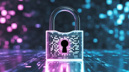 Digital Security: An illuminated padlock, symbolizing security and protection, stands out against a backdrop of a circuit board and data streams, emphasizing digital safety in the modern age.
