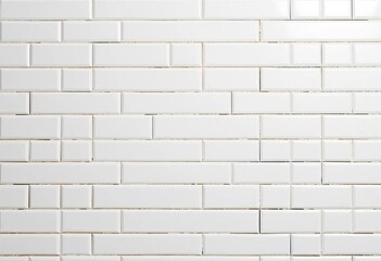 Gleaming white rectangular tiles form a seamless mosaic pattern, glossy, square