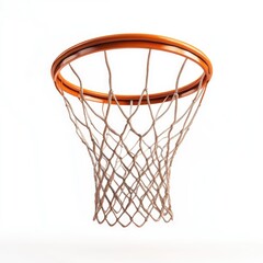 Basketball hoop and net against a white background