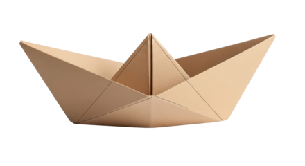 Isolated Origami boat on a neutral background ready for creative design projects in PSD mockup