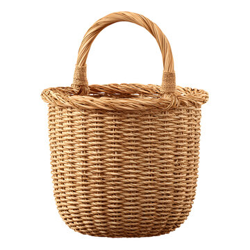 Basket Woven Classic Household Decorative Lifestyle Storage isolated on transparent background
