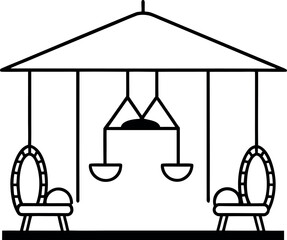 vector illustration of a bedroom with chair