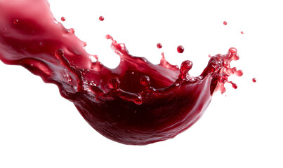 Dynamic Red Liquid Splash Isolate on Transparent Background, cutout, png
