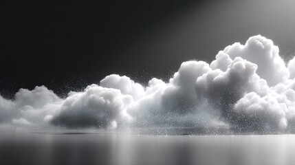 Abstract Dark Smoke Texture Isolated on Black Background with Dramatic Lighting and Reflections