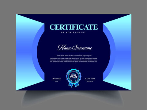 printable, customizable academic certificate design templates
