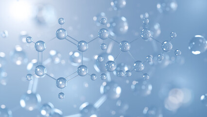 mephentermine molecular structure 3d, sympathomimetic agent structural chemical formula view from a microscope