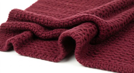 赤いニットブランケット、柔らかな質感の毛布、暖かい冬素材