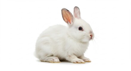 Obraz premium 白ウサギの可愛い写真 白い毛並みの仔ウサギ