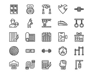 Gym Line Vector Icons