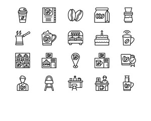 Coffee Shop Line Vector Icons