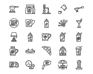 Coffee Shop Line Vector Icons