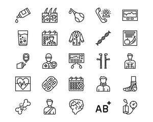 Naklejka premium Medicine Line Vector Icons