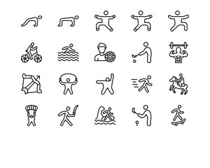 Physical Fitness Line Vector Icons