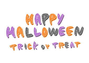 ハロウィン模様のレトロポップなかわいいタイポグラフィ