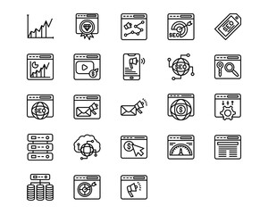Web Marketing Line Vector Icons
